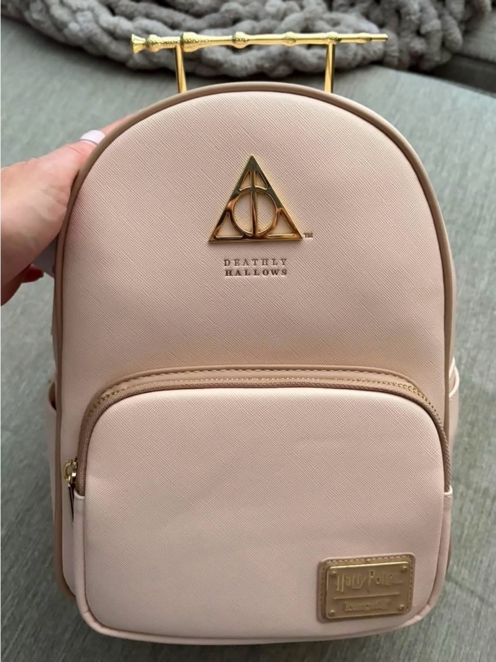 Loungefly Harry Potter Deathly Hallows Wand Blush Pink Mini Backpack